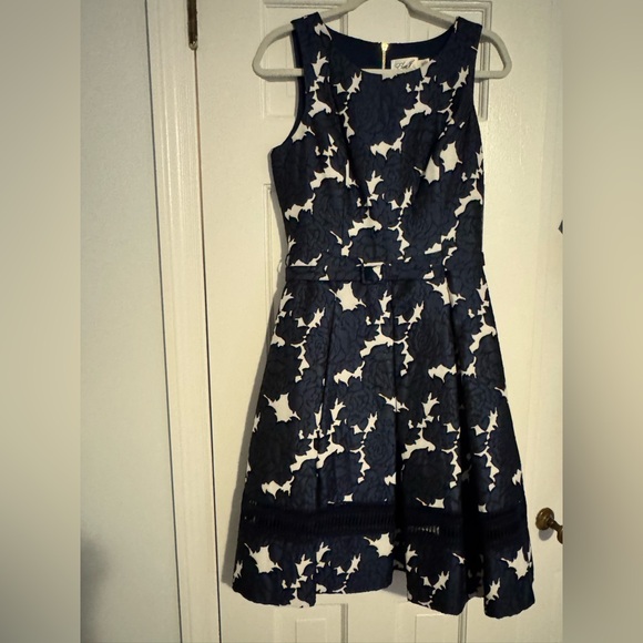 Eliza J Dresses & Skirts - Eliza J Midnight Blue and Ivory Floral Dress